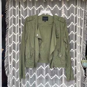 Women’s twill moto jacket